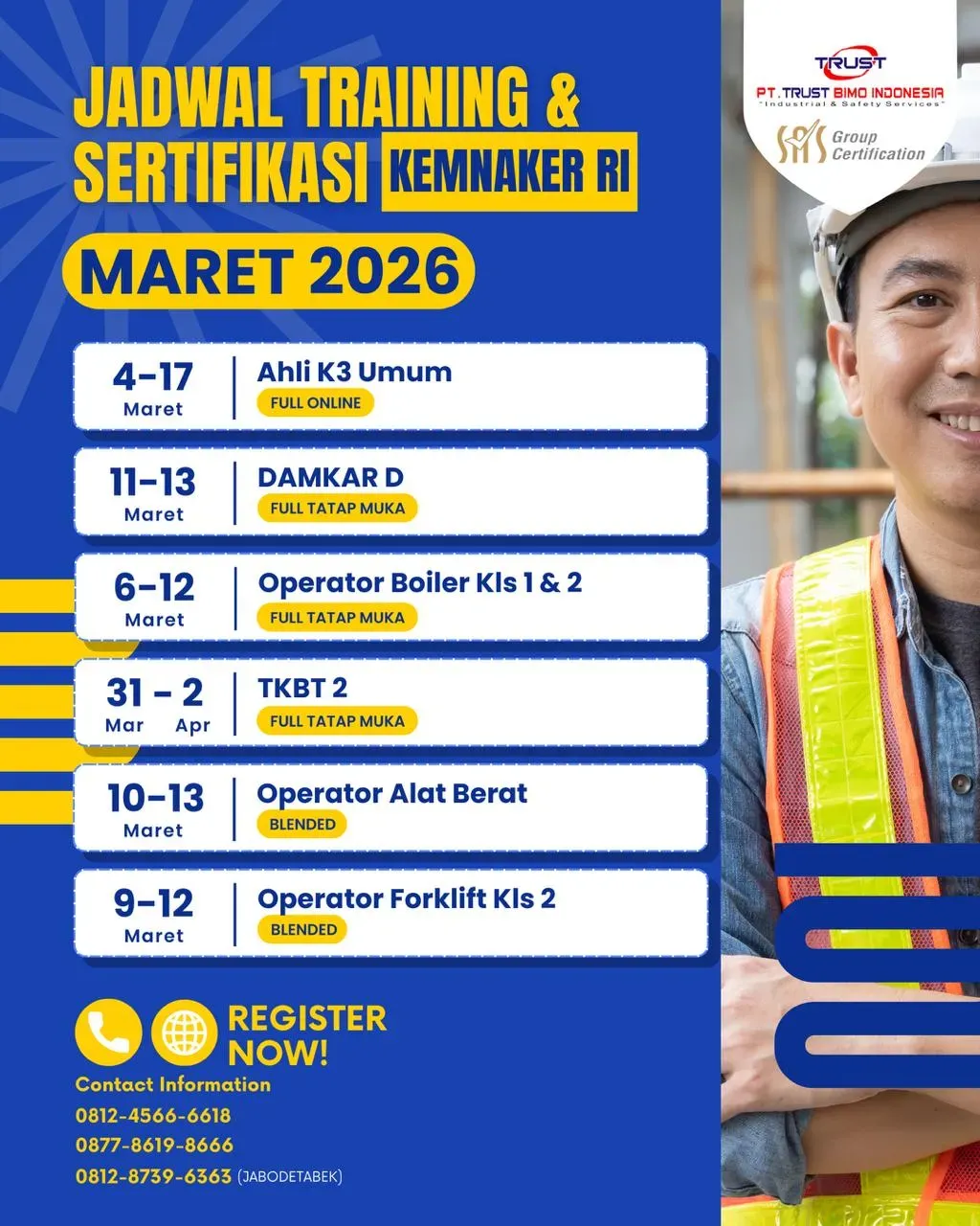 Jadwal Pelatihan Maret 2026