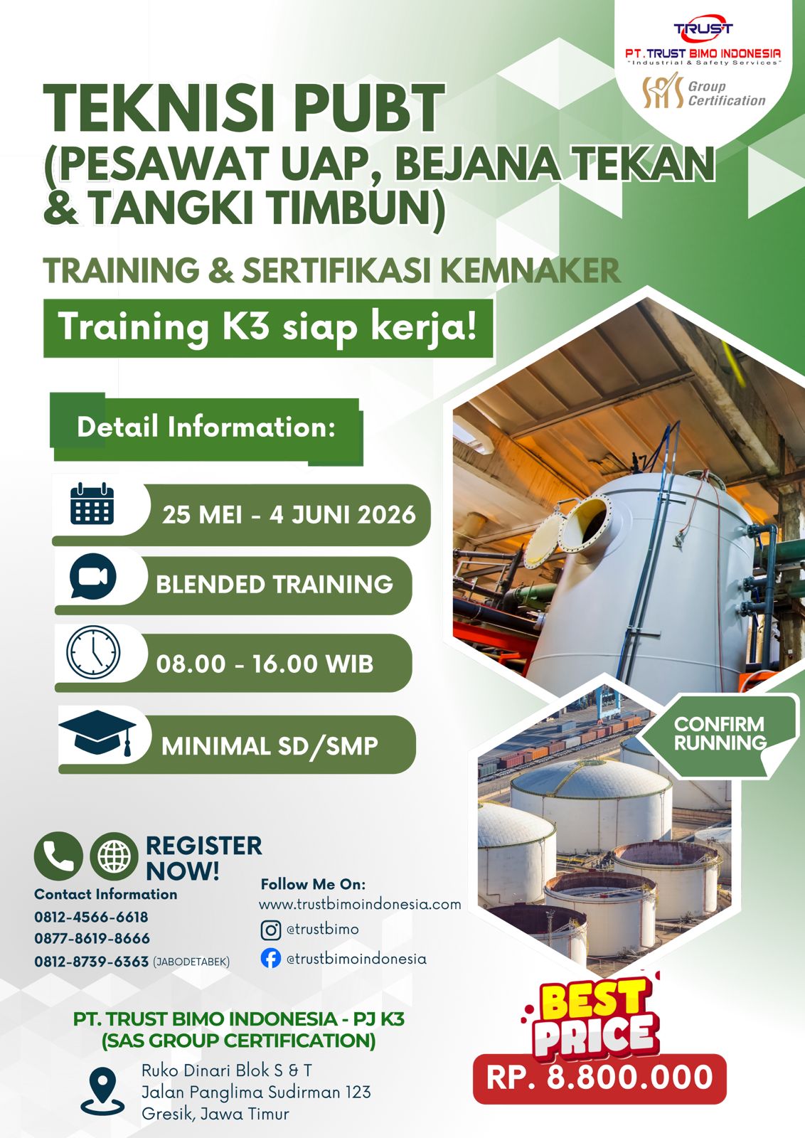 Teknisi PUBT (Pesawat Uap, Bejana Tekan & Tangki Timbun)